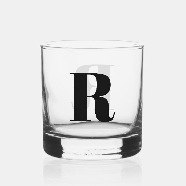 Simple Monogram Custom Colour Whiskey Glass (Front)