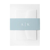 Simple Monogram Duck Egg Blue Invitation