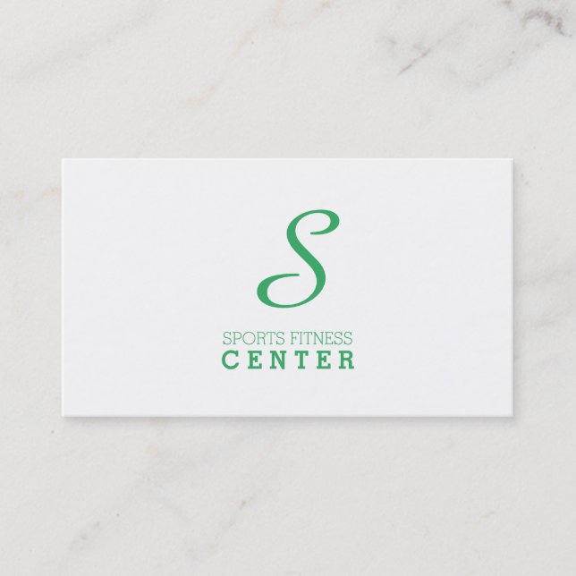 Simple Monogram (Emerald Green) Business Card (Front)