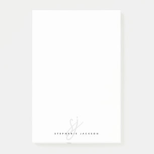Simple Monogram Hand Lettered Script Initials Post-it Notes