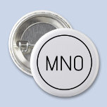 Simple Monogram Initial 1 Inch Round Button<br><div class="desc">Modern typography minimalist monogram initial design which can be changed to personalize. Simple circular border to frame the initials. Fresh and minimalist.</div>
