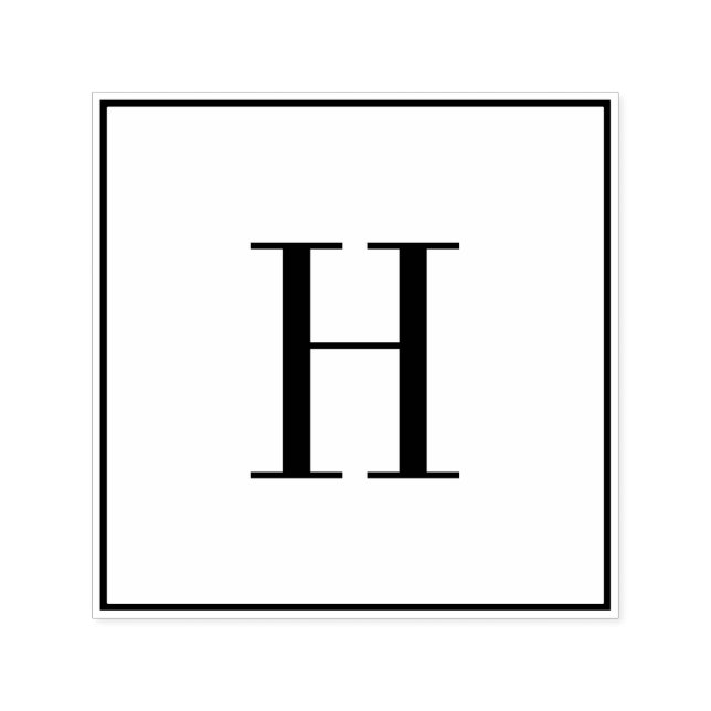 Simple Monogram Initial Black Custom Colour Letter Self-inking Stamp (Design)