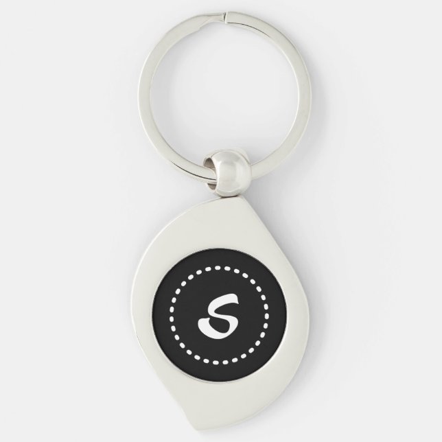 Simple Monogram Initial Choose A Colour Background Keychain (Front)