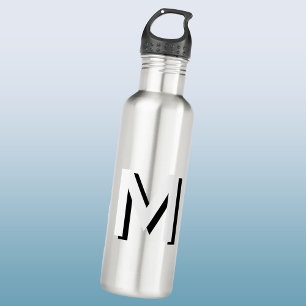 Simple Monogram Initial Drop Shadow Personalized 710 Ml Water Bottle