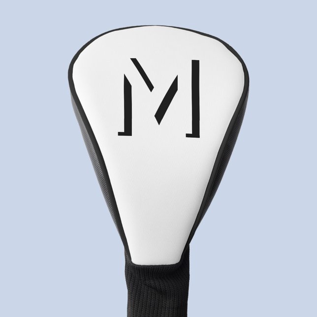 Simple Monogram Initial Drop Shadow Personalized Golf Head Cover (Modern monogram initial drop shadow typography personalized golf head cover)