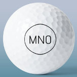Simple Monogram Initial Golf Balls<br><div class="desc">Modern typography minimalist monogram initial design which can be changed to personalize. Simple circular border to frame the initials.</div>