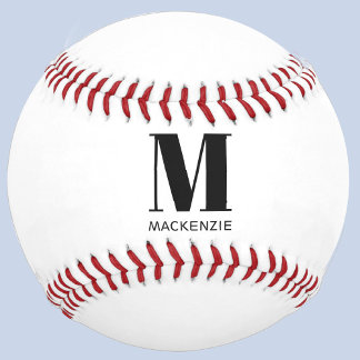Simple Monogram Initial Nane Personalized Baseball