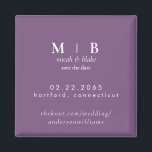 Simple Monogram Lavender Wedding Save the Date Magnet<br><div class="desc">Contemporary Lavender Monogram Wedding Save the Date Magnet.</div>