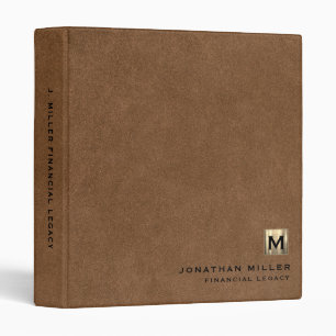 Simple Monogram Metallic Gold Emblem Legacy Binder