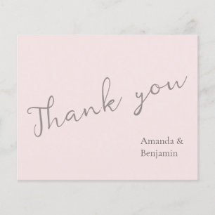 Simple Monogram Minimalist Misty Rose Wedding