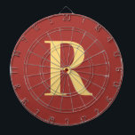 Simple Monogram Modern Dartboard<br><div class="desc">This is a simple, modern, personalized monogram design. This stylish design is in trending brown with stylish typography. It's perfect for a personalized gift or ideal as a new games room accessory for yourself. Simply add your initial letter by typing it into the personalize this text box. Check out the...</div>