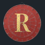 Simple Monogram Modern Dartboard<br><div class="desc">This is a simple, modern, personalized monogram design. This stylish design is in trending brown with stylish typography. It's perfect for a personalized gift or ideal as a new games room accessory for yourself. Simply add your initial letter by typing it into the personalize this text box. Check out the...</div>
