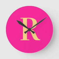 Simple Monogram Modern Hot Pink