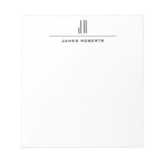 Simple Monogram Modern Professional Personalized Notepad