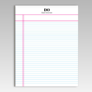 Simple Monogram Name Margin College Ruled Notepad