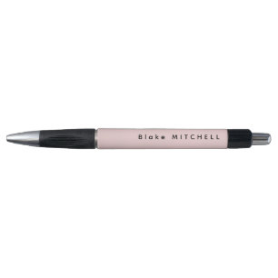 Simple Monogram Name Modern Blush Pink Pen