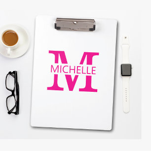 Simple Monogram Name with Initial Clipboard