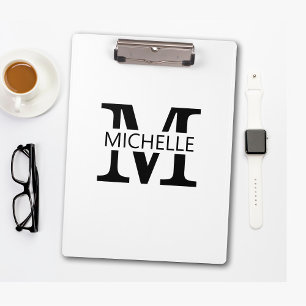 Simple Monogram Name with Initial Clipboard