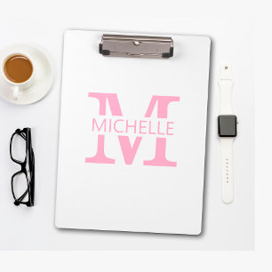 Simple Monogram Name with Initial Clipboard