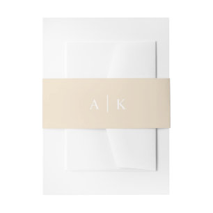 Simple Monogram Neutral Cream Invitation Belly Band