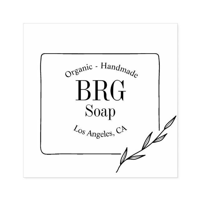 Simple Monogram Organic Handmade Soap Rubber Stamp (Imprint)