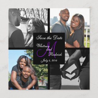 Simple Monogram Photo Save the Date Card 3