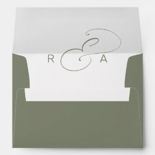 Simple Monogram Pre-Printed Return Address 5x7  Envelope