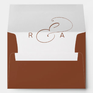 Simple Monogram Pre-Printed Return Address 5x7 Envelope