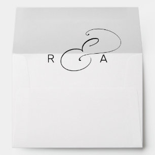 Simple Monogram Pre-Printed Return Address 5x7 Envelope