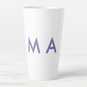 Simple monogram purple grey add your name modern p latte mug