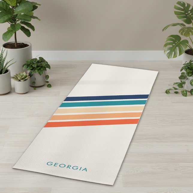 Simple Monogram Retro  Yoga Mat (Creator Uploaded)