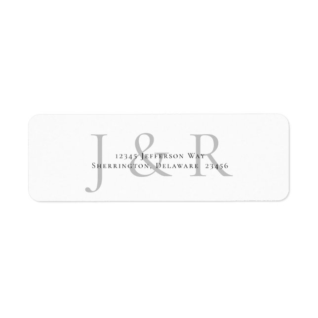 Simple Monogram Return Address Label (Front)