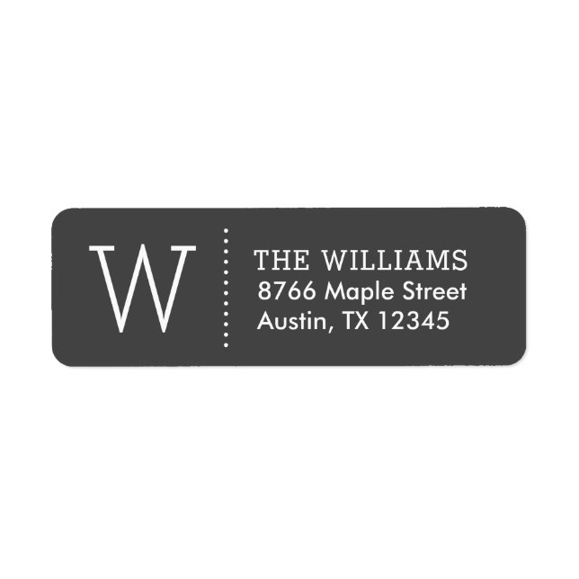 Simple Monogram Return Address Labels (Front)
