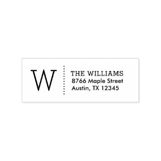 Simple Monogram Return Address Stamp
