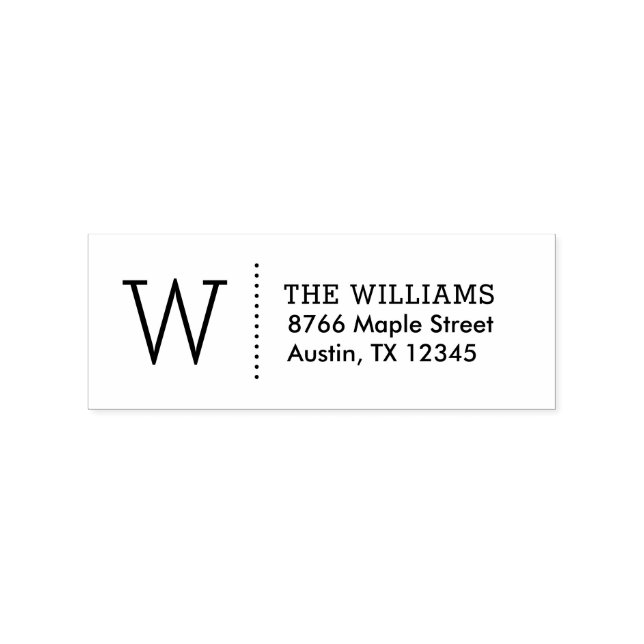 Simple Monogram Return Address Stamp (Imprint)