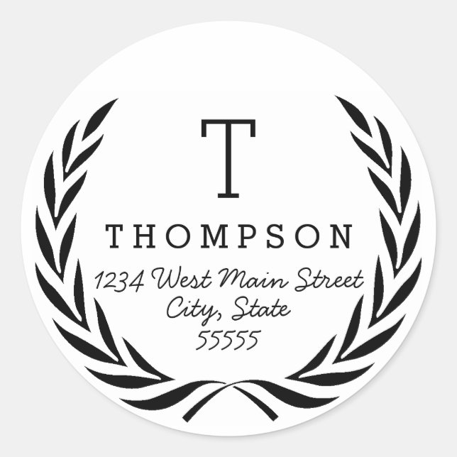 Simple Monogram Return Label (Front)
