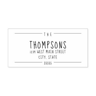 Simple Monogram Return Label Self-inking Stamp