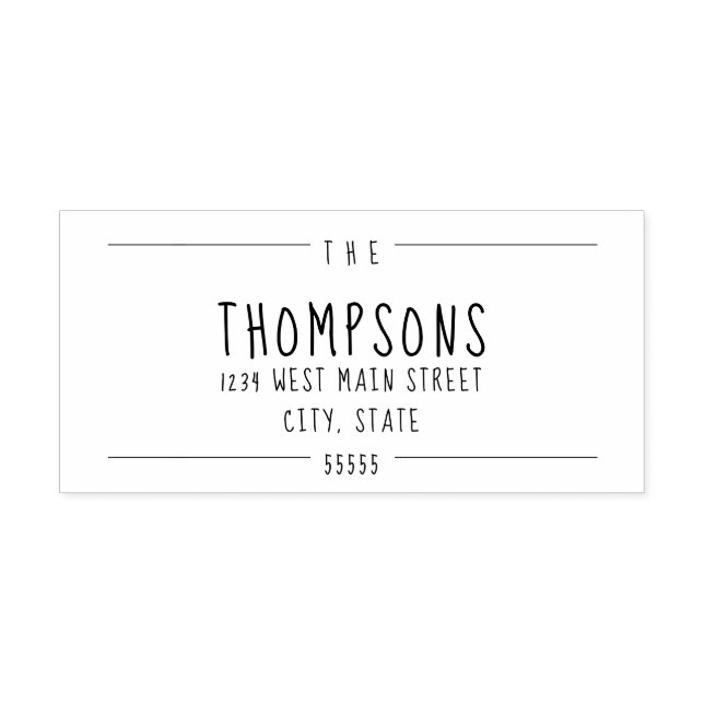 Simple Monogram Return Label Self-inking Stamp (Design)