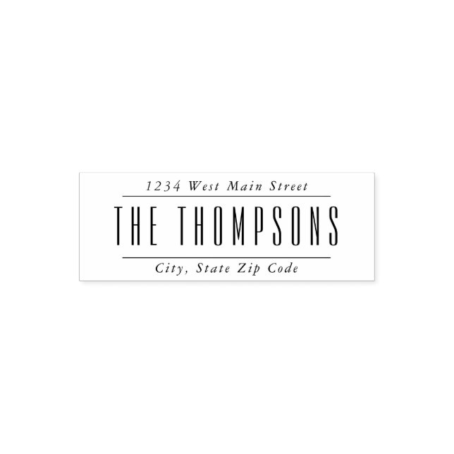 Simple Monogram Return Label Self-inking Stamp (Design)