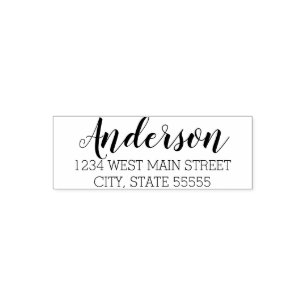 Simple Monogram Return Label Self-inking Stamp