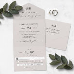 Simple Monogram & Script Ivory Off-White Wedding  All In One Invitation<br><div class="desc">Simple Monogram & Script Off-White Ivory Wedding All in One Invitations. This modern minimal wedding invite design is simple classic and elegant with a solid colour and a pretty signature script calligraphy font with tails. Shown in the new Colorway. This easy to use template and invite allows for your invitation...</div>