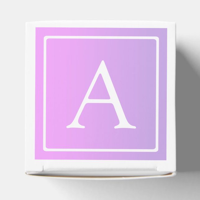 Simple Monogram | Subtle Pink/Purple Ombre Favor Box (Top)
