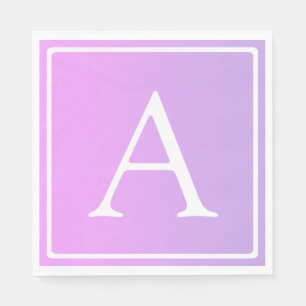 Simple Monogram Subtle Pink/Purple Ombre Napkin