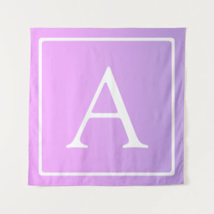 Simple Monogram   Subtle Pink/Purple Ombre Tapestry