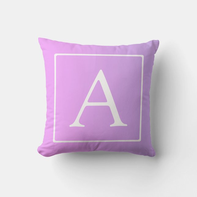Simple Monogram | Subtle Pink/Purple Ombre Throw Pillow (Front)