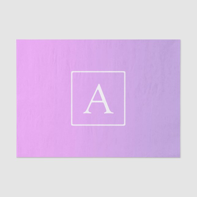 Simple Monogram | Subtle Pink/Purple Ombre Tissue Paper (Front)