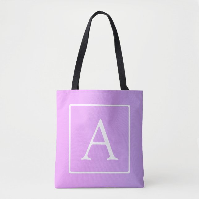 Simple Monogram | Subtle Pink/Purple Ombre Tote Bag (Front)