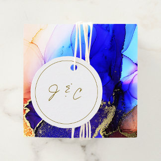 Simple Monogram Thank you Message Wedding  Favour Tags