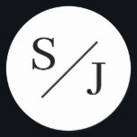 Simple Monogram Wedding Classic Round Sticker<br><div class="desc">Embrace the elegance of simplicity with our Simple Monogram Wedding Classic Round Sticker. This design showcases a beautifully crafted initial wedding logo, combining classic and contemporary styles for a timeless appeal. The clean, sharp lines of the monogram reflect a modern sensibility, while the handwritten quality of the initials adds a...</div>