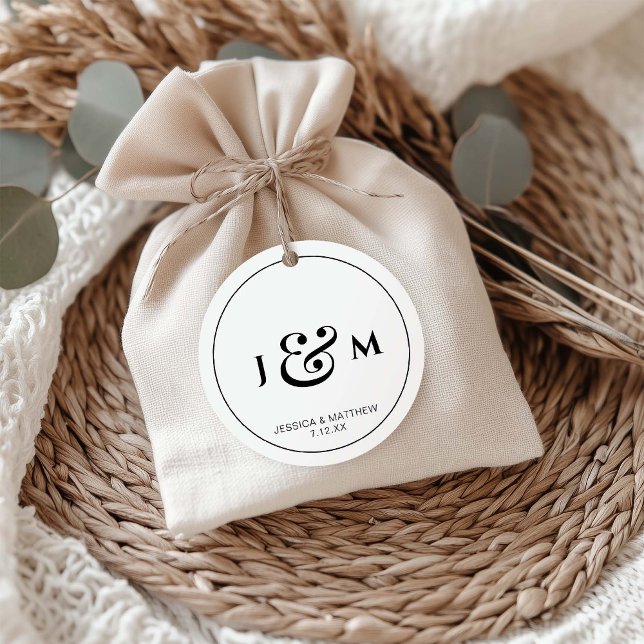 Simple Monogram Wedding Favour Tags (Creator Uploaded)